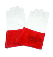 Red Cuff TIG Welding Gloves with High-Quality Leather, Reinforced Stitching, and Superior Heat and Cut Resistance